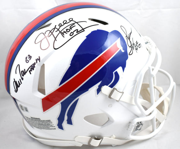 Jim Kelly Thurman Thomas Andre Reed Autographed Buffalo Bills F/S Speed Authentic Helmet-Beckett W Hologram *Black Image 1