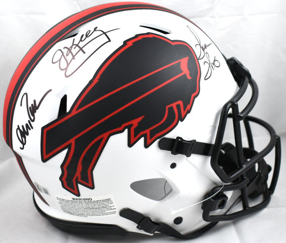 Andre Reed Jim Kelly Thurman Thomas Autographed Buffalo Bills F/S Lunar Speed Authentic Helmet - Beckett W Hologram  Image 1