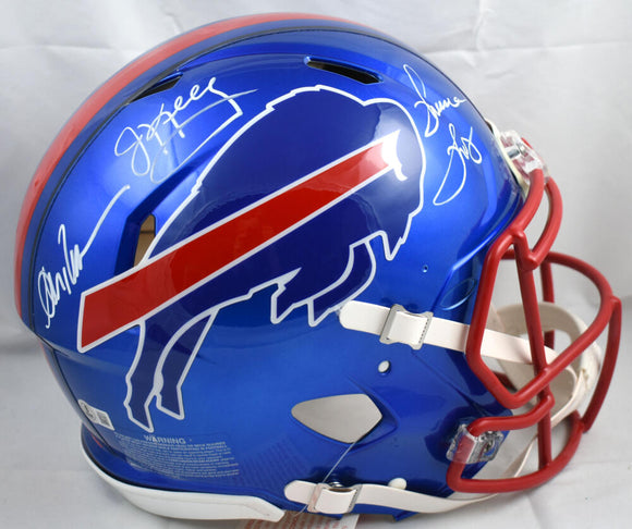 Andre Reed Jim Kelly Thurman Thomas Autographed Buffalo Bills F/S Flash Speed Authentic Helmet - Beckett W Hologram  Image 1