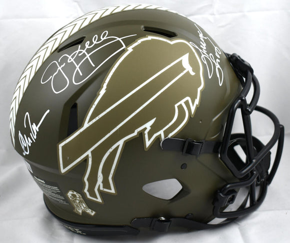 Andre Reed Jim Kelly Thurman Thomas Autographed Buffalo Bills F/S Salute Speed Authentic Helmet - Beckett W Hologram  Image 1