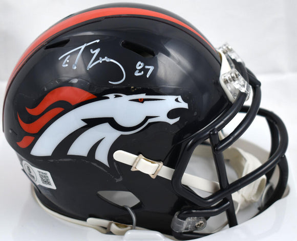 Ed McCaffrey Autographed Denver Broncos Speed Mini Helmet- Beckett W Hologram *White Image 1