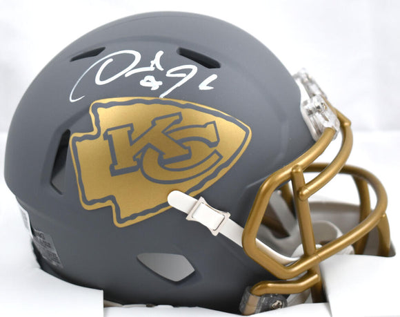 Derrick Johnson Autographed Kansas City Chiefs Slate Speed Mini Helmet- Beckett W Hologram *White Image 1