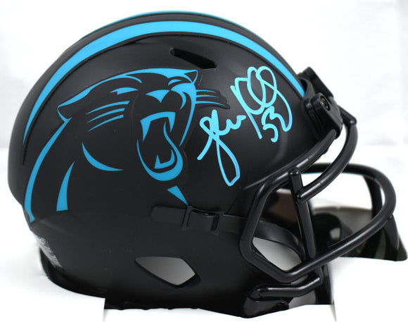 Luke Kuechly Autographed Carolina Panthers Eclipse Speed Mini Helmet - Beckett W Hologram *Teal Image 1