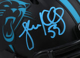 Luke Kuechly Autographed Carolina Panthers Eclipse Speed Mini Helmet - Beckett W Hologram *Teal Image 2