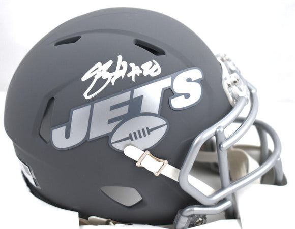 Breece Hall Autographed New York Jets Slate Speed Mini Helmet - Fanatics *White Image 1