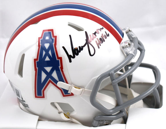 Warren Moon Autographed Houston Oilers 75-80 Speed Mini Helmet w/HOF - Beckett W Hologram *Black Image 1