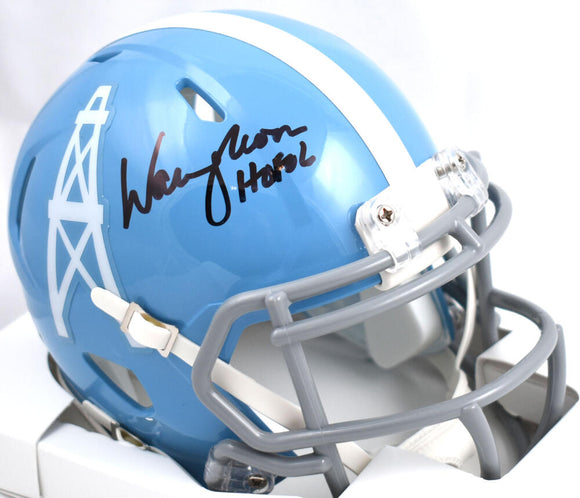 Warren Moon Autographed Houston Oilers 60-62 Speed Mini Helmet w/HOF - Beckett W Hologram *Black Image 1