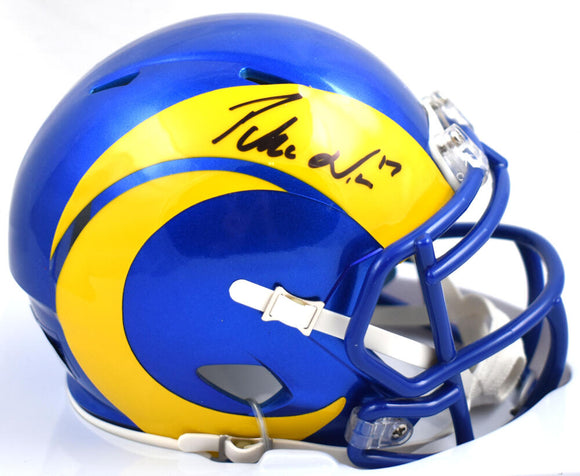 Puka Nacua Autographed Los Angeles Rams Speed Mini Helmet - Fanatics *Black Image 1