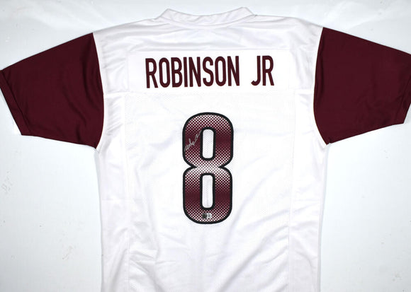 Brian Robinson Jr. Autographed White Pro Style Jersey-Beckett W Hologram *Silver Image 1