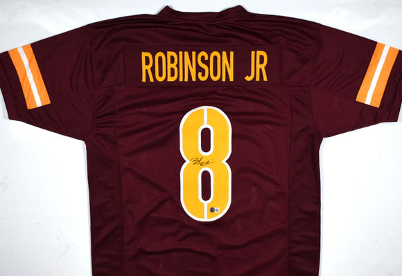 Brian Robinson Jr. Autographed Maroon Pro Style Jersey-Beckett W Hologram *Black Image 1