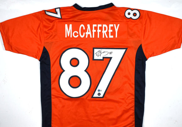Ed McCaffrey Autographed Orange Pro Style Jersey - Beckett W Hologram *Black Image 1