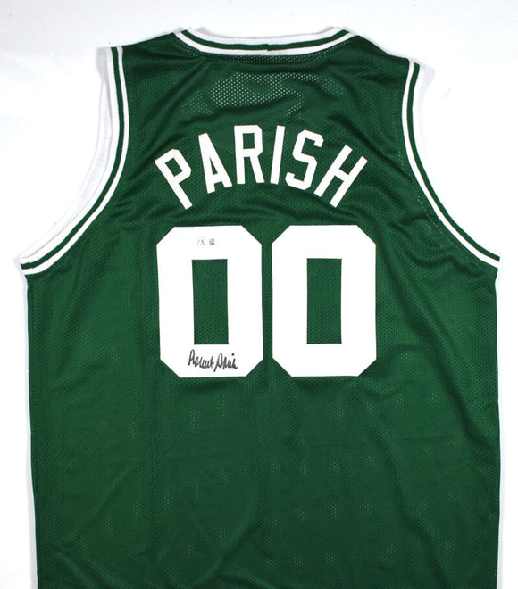 Robert Parish Autographed Green Pro Style Basketball Jersey - Beckett W Hologram *Black Image 1