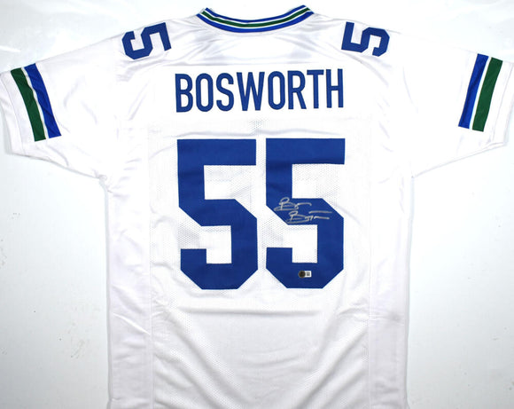 Brian Bosworth Autographed White Pro Style Jersey- Beckett W Hologram *Silver Image 1