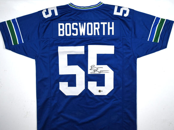 Brian Bosworth Autographed Blue Pro Style Jersey- Beckett W Hologram *Black Image 1