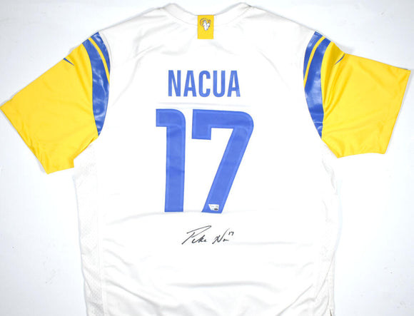 Puka Nacua Autographed Los Angeles Rams White Nike Game Jersey - Fanatics *Black Image 1