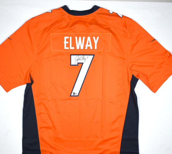 John Elway Denver Broncos Autographed Nike Game Jersey-Beckett W Hologram *Black Image 1