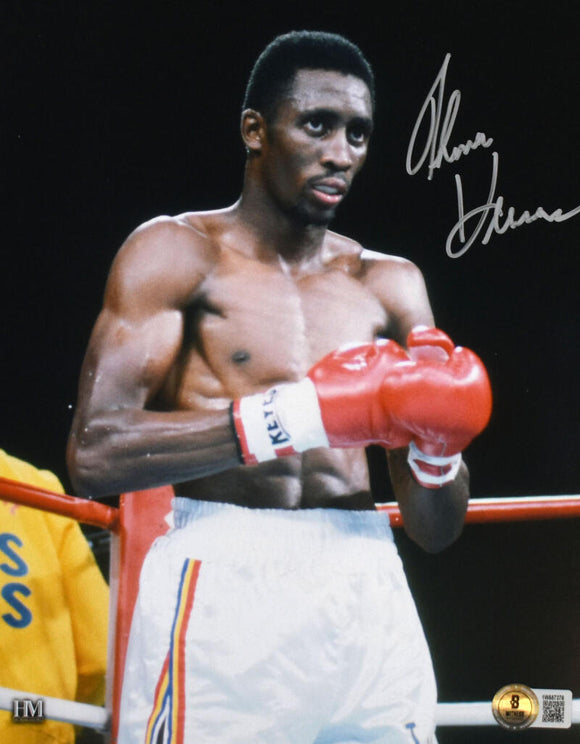 Tommy Hearns Autographed 8x10 In Ring Photo- Beckett W Hologram *Silver Image 1