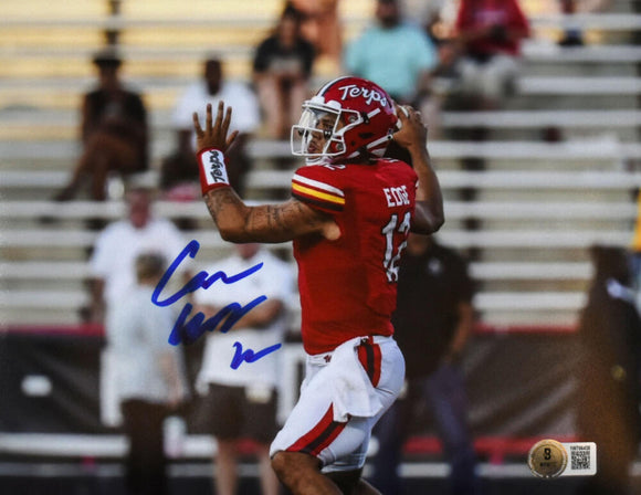 Cameron Edge Autographed Maryland Terps 8x10 Passing Photo-Beckett W Hologram *Blue Image 1