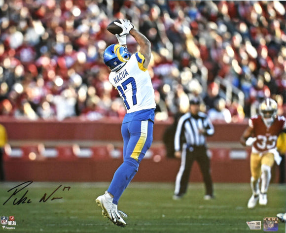Puka Nacua Autographed Los Angeles Rams 16x20 Catch Photo- Fanatics *Black Image 1