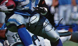 Barry Sanders Autographed Detroit Lions 16x20 Up Close Running Photo- Beckett W Hologram *Black Image 2