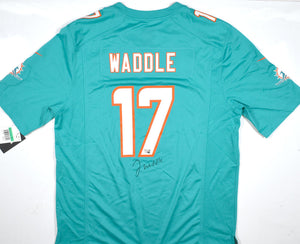 Jaylen Waddle Autographed Miami Dolphins Nike Teal Game Jersey - Fanatics *Black Image 1