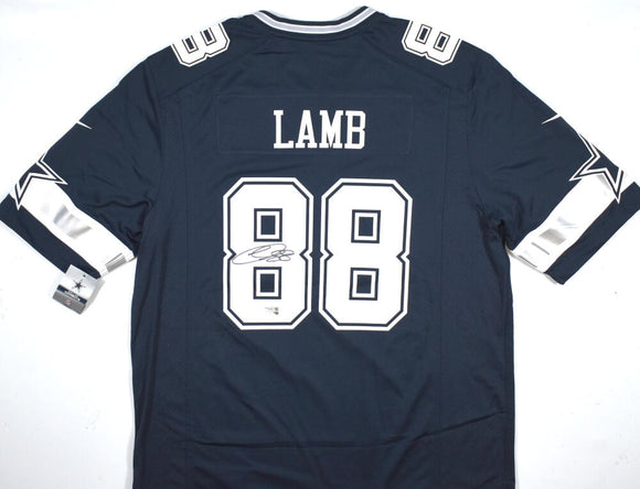 CeeDee Lamb Autographed Cowboys Navy Nike Game Jersey-Fanatics *Black Image 1