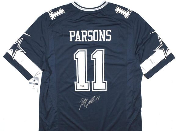 Micah Parsons Autographed Dallas Cowboys Nike Blue Game Jersey- Fanatics *Silver Image 1