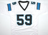 Luke Kuechly Autographed White Pro Style Jersey-Beckett W Hologram *Silver Image 3