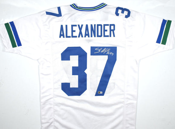 Shaun Alexander Autographed TB White Pro Style Jersey - Beckett W Hologram *Silver Image 1