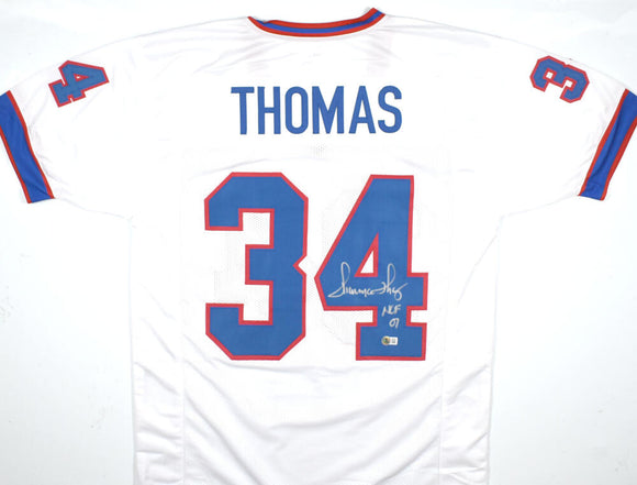 Thurman Thomas Autographed White Pro Style Jersey w/HOF - Beckett W Hologram *Silver Image 1