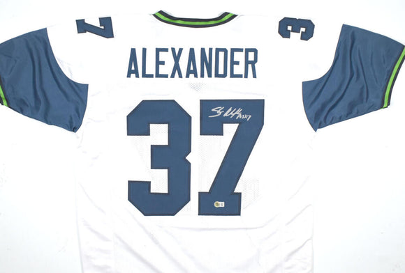 Shaun Alexander Autographed White Pro Style Jersey - Beckett W Hologram *Silver Image 1