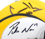 Cooper Kupp Puka Nacua Autographed Los Angeles Rams Lunar Speed Mini Helmet- BAS Fanatics *Black Image 2