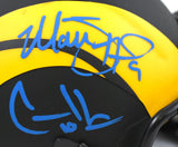 Matthew Stafford Puka Nacua Cooper Kupp Autographed Los Angeles Rams Eclipse Speed Mini Helmet- BAS Fanatics *Blue Image 2