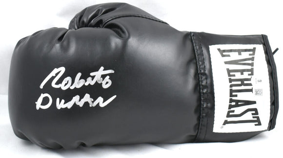 Roberto Duran Autographed Black Everlast Boxing Glove *Left - Beckett W Hologram *Silver Image 1