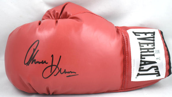 Tommy Hearns Autographed Red Everlast Boxing Glove *Left - Beckett W Hologram *Black Image 1