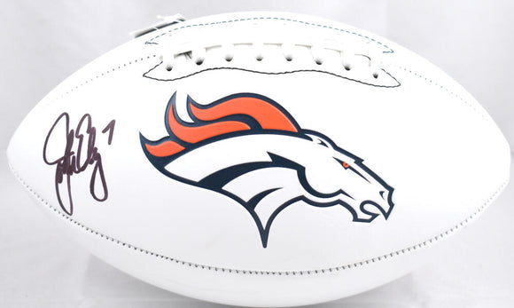 John Elway Autographed Denver Broncos Logo Football - Beckett W Hologram *Black Image 1