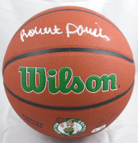 Robert Parish Autographed Official NBA Logo Wilson Basketball - Beckett W Hologram *Silver Image 1