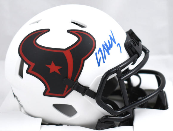 C.J. Stroud Autographed Houston Texans Lunar Speed Mini Helmet - Fanatics *Blue Image 1