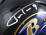 Justin Tucker Autographed Baltimore Ravens Speed Mini Helmet- Beckett W Hologram *White Image 2