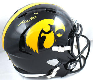 Sam LaPorta Autographed Iowa Hawkeyes F/S Speed Helmet- Beckett W Hologram *Yellow Image 1