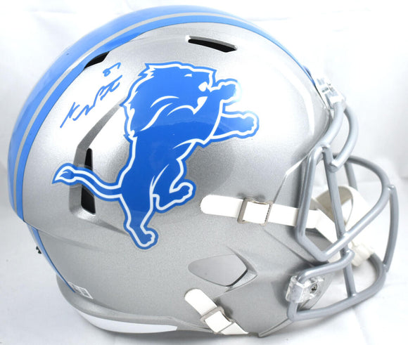 Sam LaPorta Autographed Detroit Lions F/S Speed Helmet- Beckett W Hologram *Blue Image 1