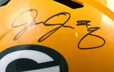Josh Jacobs Autographed Green Bay Packers F/S Speed Helmet #8- Beckett W Hologram *Black Image 2