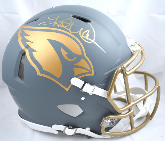 Kurt Warner Autographed Arizona Cardinals F/S Slate Speed Authentic Helmet-Beckett W Hologram *Gold Image 1