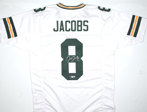 Josh Jacobs Autographed White Pro Style Jersey-Beckett W Hologram *Silver Image 1