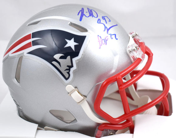 Richard Seymour Autographed New England Patriots Speed Mini Helmet w/HOF - Beckett W Hologram *Black Image 1