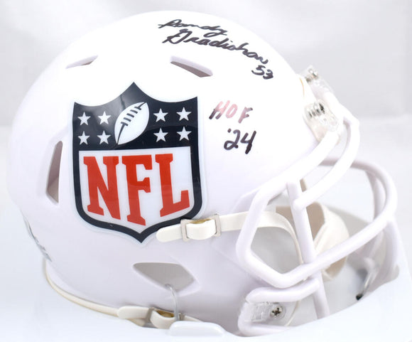 Randy Gradishar Autographed NFL Shield Speed Mini Helmet w/HOF - Beckett W Hologram *Black Image 1