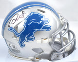 David Montgomery Autographed Detroit Lions Speed Mini Helmet-Beckett W Hologram *Black Image 1