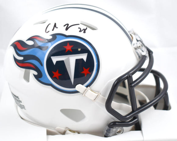 Chris Johnson Autographed Tennessee Titans 99-17 Speed Mini Helmet - Beckett W Hologram *Black Image 1