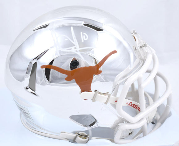 Vince Young Autographed Texas Longhorns Chrome Speed Mini Helmet - Beckett W Hologram *White Image 1