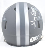 Tony Dorsett Autographed Dallas Cowboys Slate Speed Mini Helmet-Beckett W Hologram *White Image 3